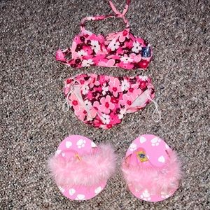 Used - Build A Bear Bikini and Flip Flops